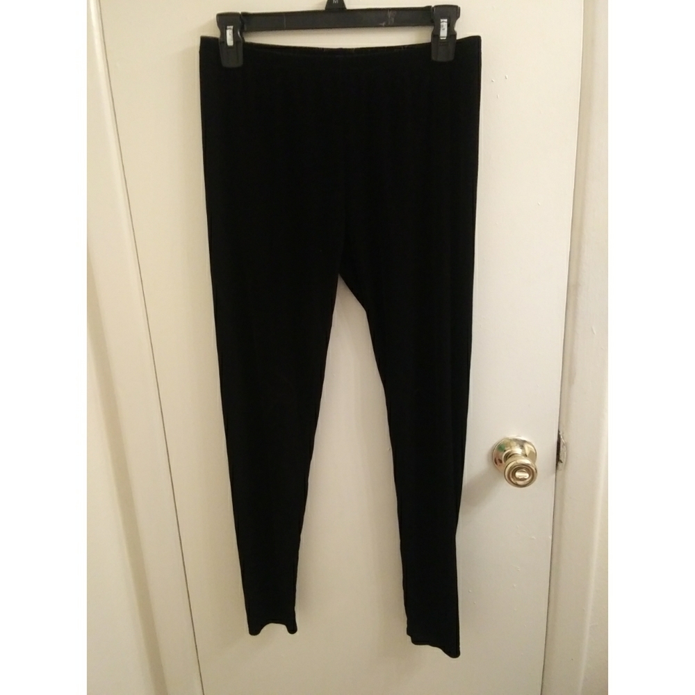 Eileen Fisher black velvet leggings